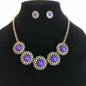 Purple Necklace & Earrings Set